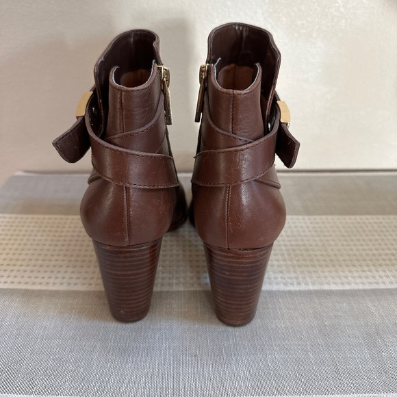 Louise Et Cie Ankle Boots Brown Leather Round Toe Size 7.5/37.5 - Picture 4 of 8